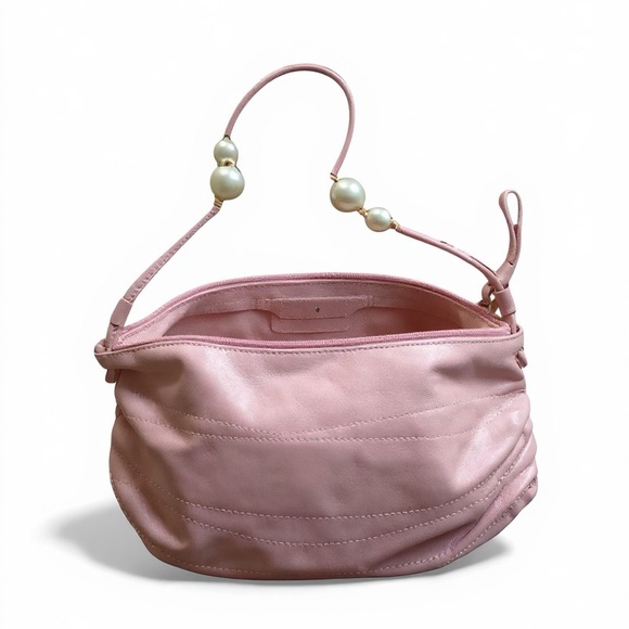 Furla Pink Leather Shoulder Bag with Pearl Strap – EUC - Picture 4 of 5